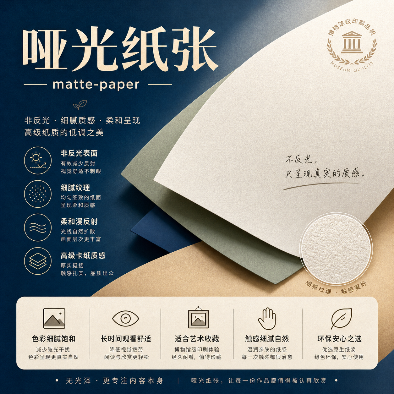 哑光纸张材质 - AI 生成封面示例