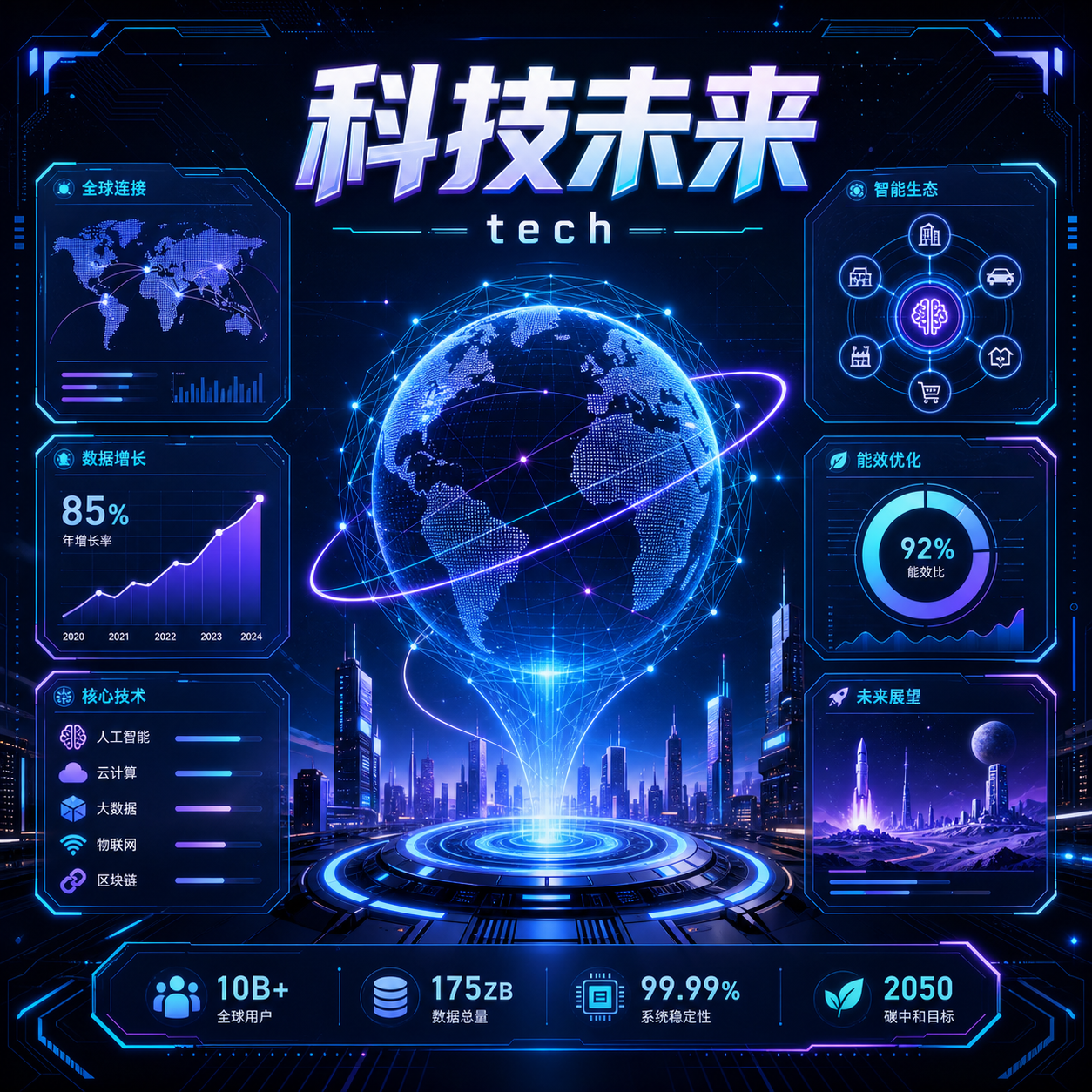 科技未来风格 - AI 生成封面示例