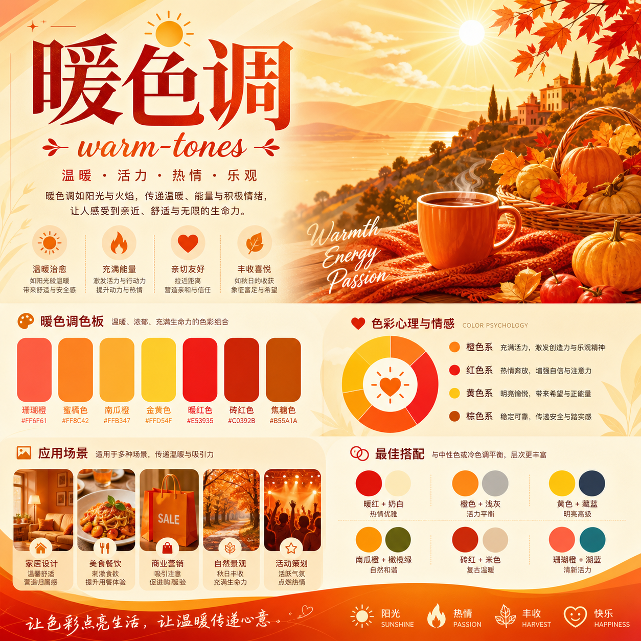 暖色调配色 - AI 生成封面示例